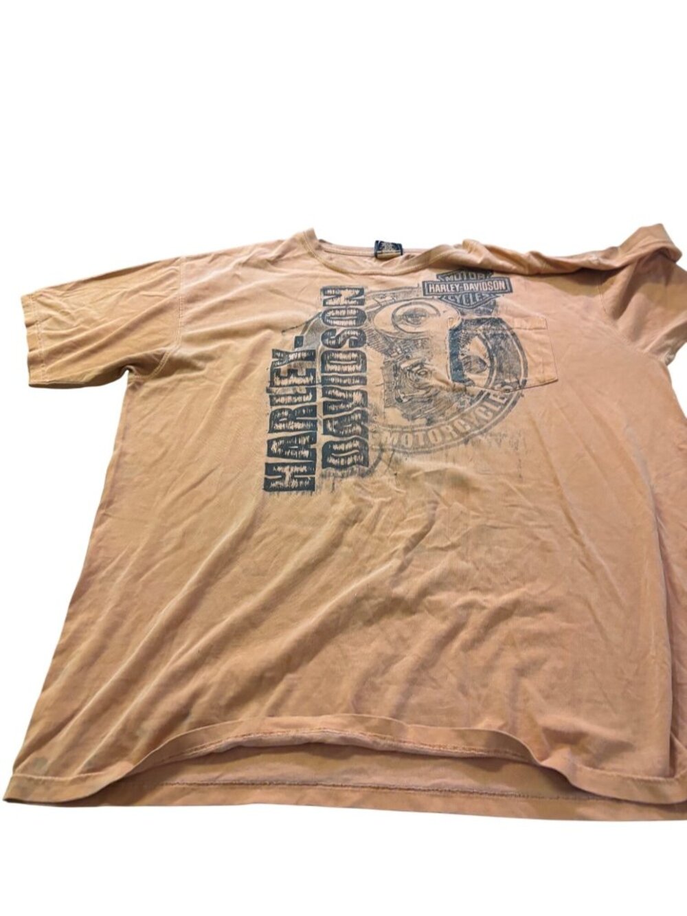 Harley-Davidson Gainesville Florida XL Graphic T-Shirt - Peach Cotton Alligator